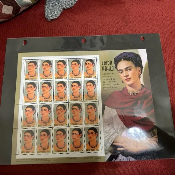 USPS Stamps Frida Kahlo One sheet of 20, 34-cent, stamps of Frida Kahlo.2001.